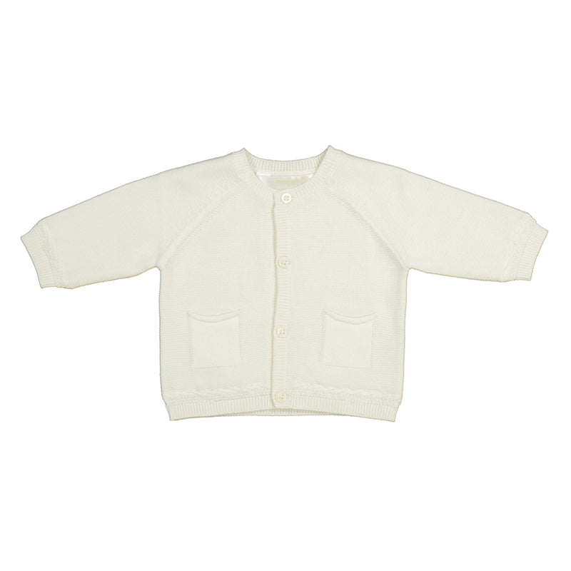 Mayoral White Knit Cardigan