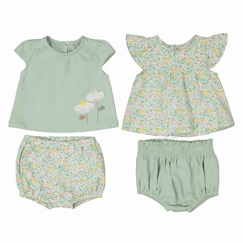 Mayoral Shorts & T-Shirt Set - Jade, Pink