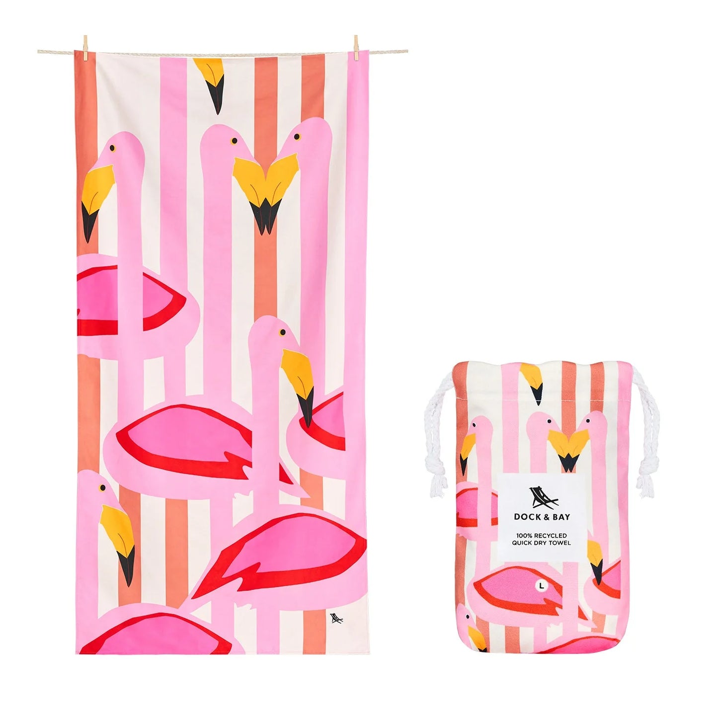 Dock & Bay Kids Beach Towel - Flamboyant Flamingos