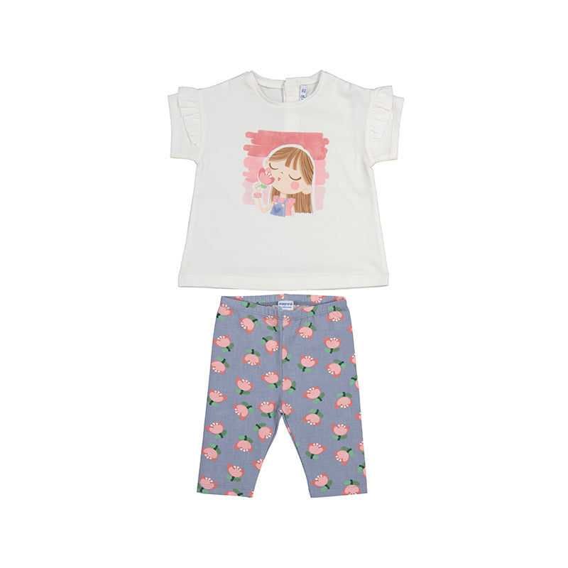 Mayoral Blue & Pink Leggings Set