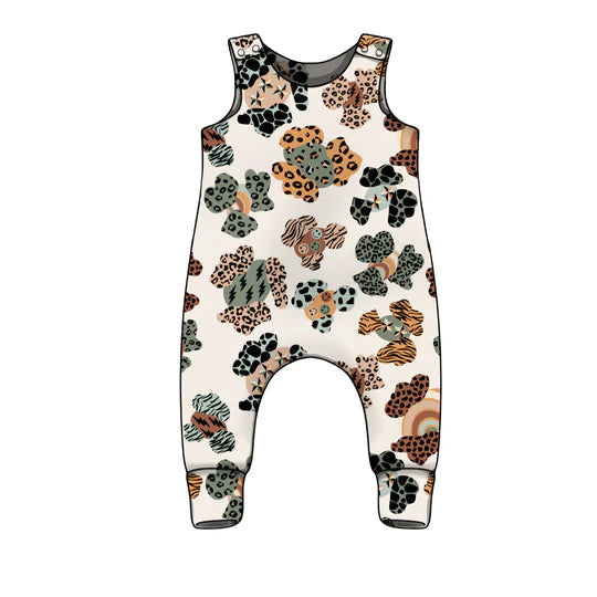 Freckles and Daisies Happy Leopard Neutral Romper