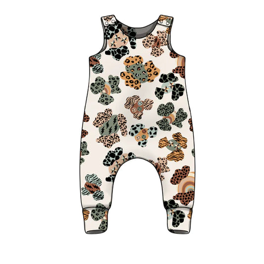 Freckles and Daisies Happy Leopard Neutral Romper
