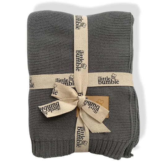 The Little Bumble Co Luxury Knitted Slate Blanket