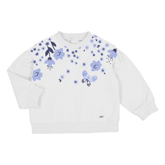 Mayoral White and Blue Floral Jumper