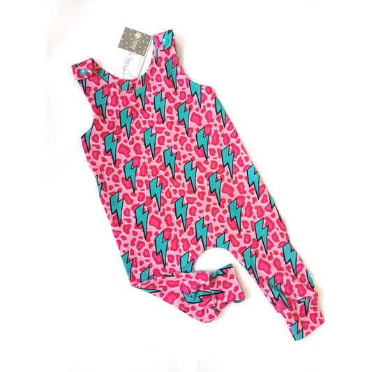Freckles And Daisies Ziggy Bolt Pink Romper